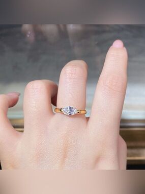 925 Sterling Silver Marquise-Cut Ring